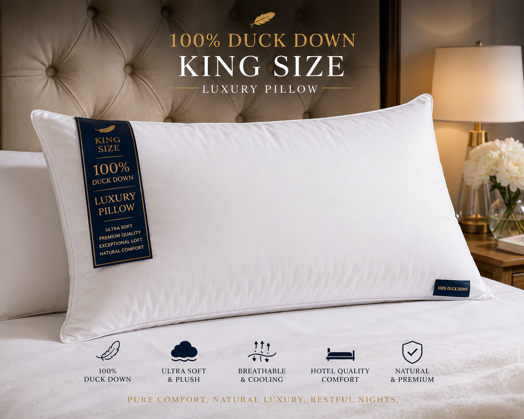 King Size 100% Duck Down Pillows