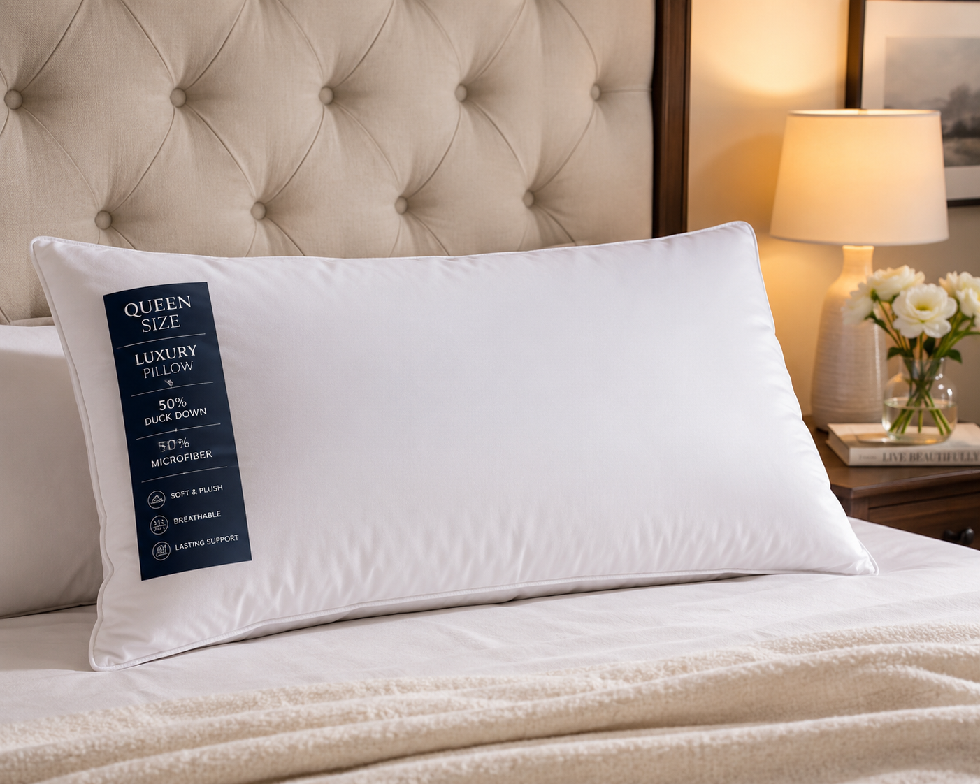 Queen Size 50% Duck Down Pillows