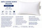 Luxury 100% Goose Down Queen Pillow