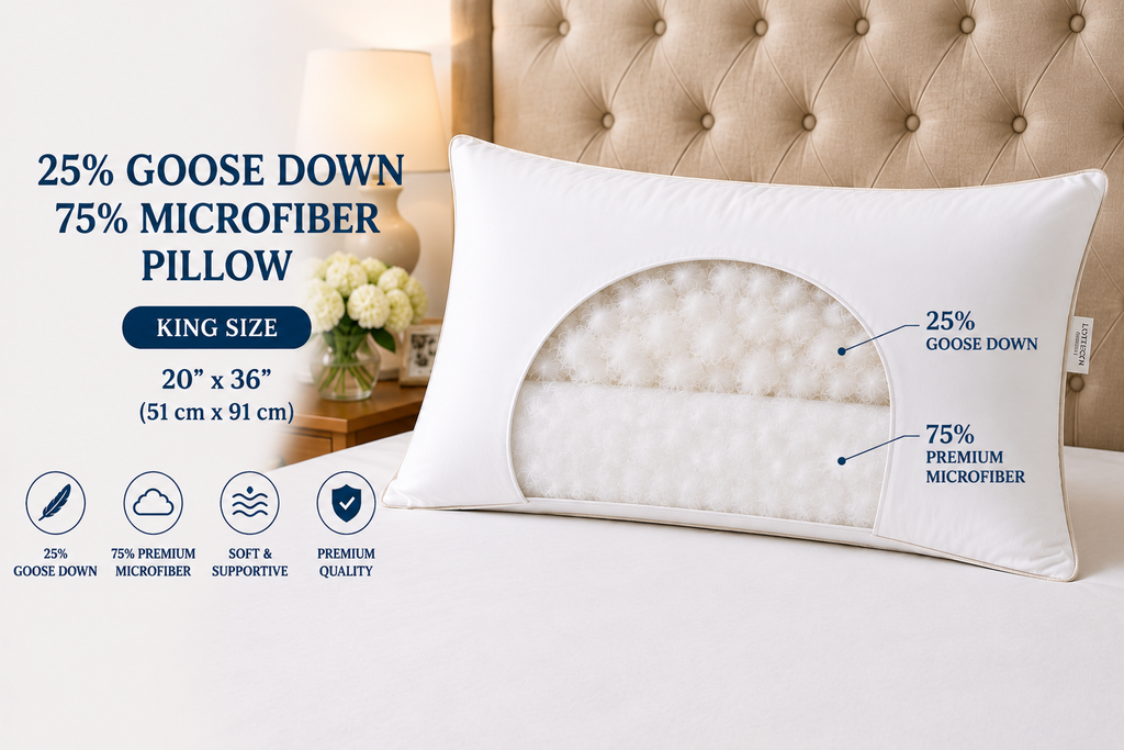 King Size 25% Goose Down Pillows