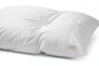 Close-up of plush goose down microfiber blend king pillow