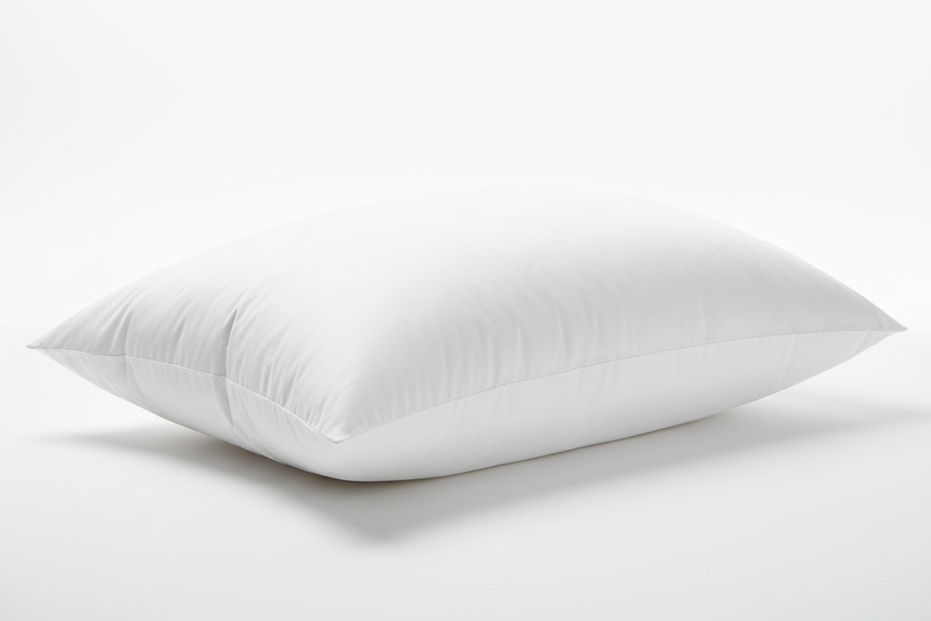 Close-up of plush goose down microfiber blend queen pillow