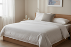 Goose down microfiber blend king pillow on a neatly made king bed
