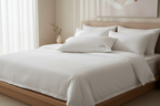 Luxury 50% goose down king pillow on a beautifully made king bed